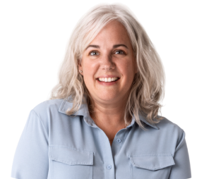 Kristen, a caregiver of someone currently on CRYSVITA, smiling