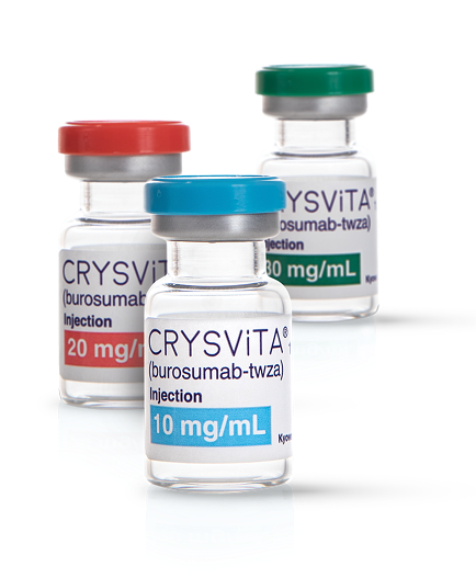 CRYSVITA® (burosumab-twza) injection 10, 20, 30 mg/mL vials