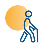 Person walking with stick